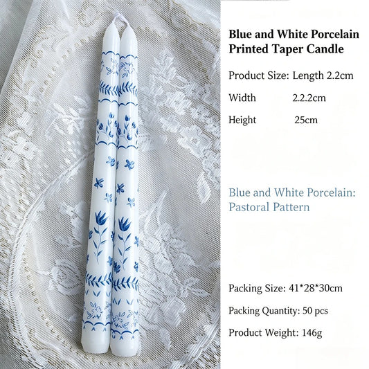 Porcelain Bloom Taper Candle Set