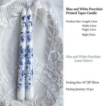 Porcelain Bloom Taper Candle Set