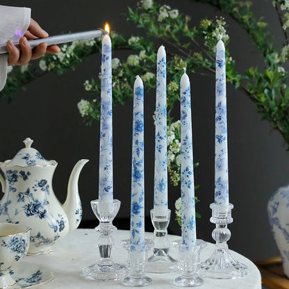 Porcelain Bloom Taper Candle Set