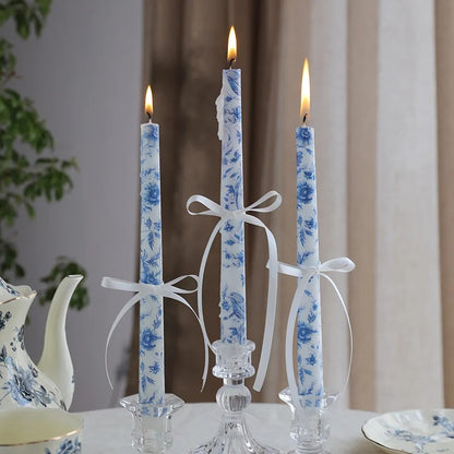 Porcelain Bloom Taper Candle Set
