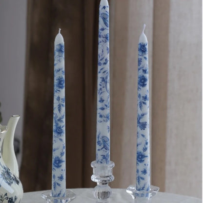 Porcelain Bloom Taper Candle Set
