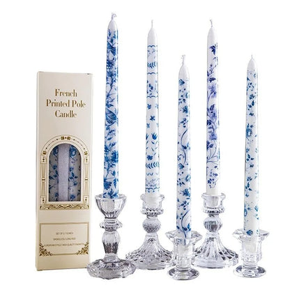 Porcelain Bloom Taper Candle Set