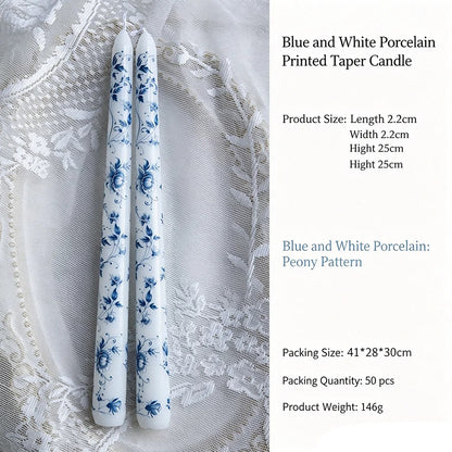 Porcelain Bloom Taper Candle Set