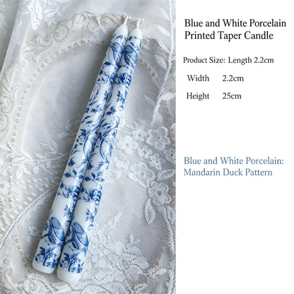 Porcelain Bloom Taper Candle Set